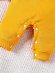 SHEIN Baby Boys' Casual Dinosaur Pattern Embroidery Color Block Long Sleeve Jumpsuit For Fall - Multicolor - View 5