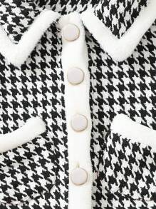 Baby Girls' Houndstooth Coat - Black and White - View 6