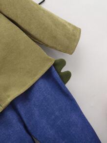 SHEIN 3-teiliges Set Aus Weste Mit Dinosaurier-aufdruck, Grünem Langarmshirt Und Jeanshose Für Kleinkinder Und Jungen - Verschiedenfarbig - Übersicht 5