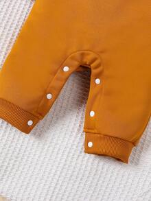 SHEIN Baby Boy Bear Print Dinosaur Patched 2 In 1 Jumpsuit - Multicolor - View 3