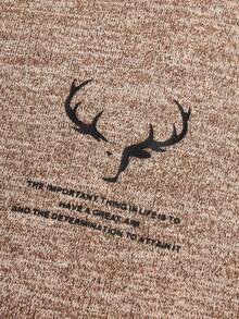 GENTILAND Men 2pcs Antler & Letter Graphic Tee - Multicolor - View 6