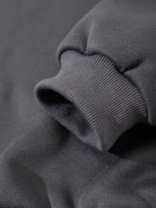 SHEIN Unity 女士文字刺繡下坡肩圓領長袖運動衫 - 灰色 - 查看 4