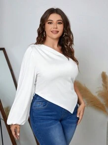 Celure 大碼t恤 - 白色 - 查看 1