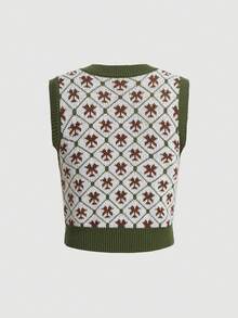 SHEIN MOD Mô hình hoa Áo len vest - Nhiều màu - Xem 2