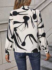 Chiquease 女性圖案缺口領口襯衫 - 彩色 - 查看 2