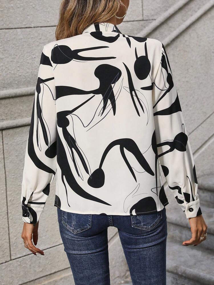 Women's Printed Notch Neckline Shirt