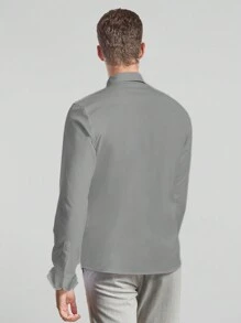 RueChic Men's Shirt With Tie Included - Grey - View 5