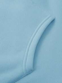 Manfinity Homme Loose Men's Chicago Printed Drawstring Hoodie - Baby Blue - View 5