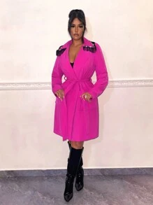 SHEIN SXY Women'S Regular Jacket For Club And Sexy Dressing In New Year - Hot Pink - View 1