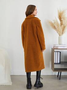 RueChic Teen Girls' Teddy Fleece Jacket - Camel - View 2