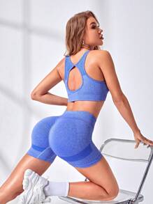 SHEIN Sport Studio Damskie zestawy sportowe Wycięte Prosty