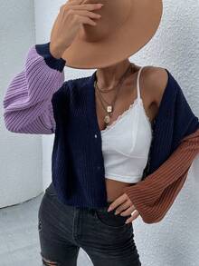 SHEIN Essnce 彩色對比休閒女士運動外套 - 彩色 - 查看 5