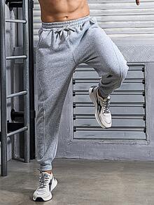 Manfinity Sport Corelite Nam Màu thuần Thiết kế Dây rút Quần thể thao - Màu Xám nhạt - Xem 3