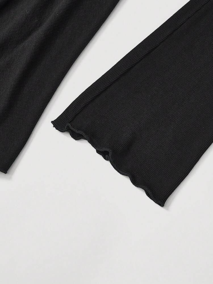 Ruffle Trim Tie Back Flounce Sleeve Dress