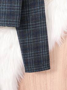 Tween Girl Plaid Print Dress & Jacket & Hat