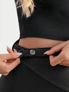 SHEIN Maternidad Leggings desgarro de talle alto - Negro - Ver 7