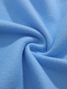 SHEIN EZwear Women's Solid Color Drop Shoulder Sweatshirt - Blue - View 5