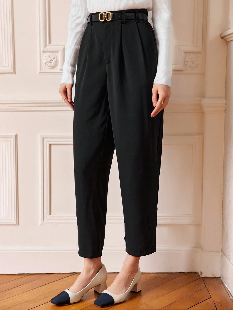 SHEIN Frenchy Women's Tapered Pants - Black - View 1