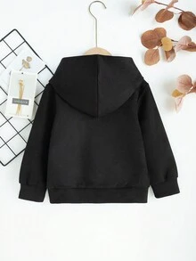 1 áo nỉ nhung in chữ cho bé trai - màu đen - Xem 2