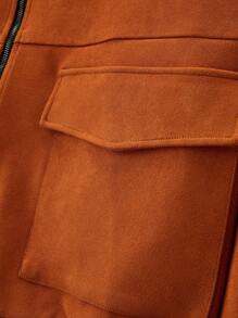 Manfinity Homme Nam Lỏng lẻo phù hợp Khối màu Áo khoác bóng chày Với dây kéo Khép kín - màu nâu - Xem 7