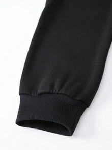 INAWLY Women'S Slogan Print Fleece Sweatshirt - Black - View 3