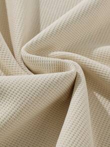 Manfinity Hypemode 男裝寬鬆鬆身掉肩鈕扣半排扣運動衫,印有字母圖案 - 杏色 - 查看 3