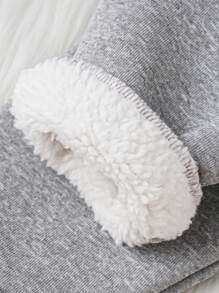 Baby Boy Button Detail Thermal Lined Sweatshirt