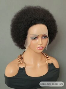 Perruque De Cheveux Humains 13x1 Dentelle Transparente En Tissu Duveteux Coiffure Afro Crépue Bouclée Humain Cheveux Pré-Plumé 100% Pour Femme devant en dentelle Perruque human hair - SNatural - Voir 5