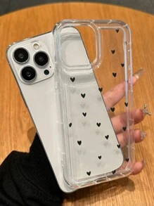 Maryam Alam Artist Girlcore 可爱黑色心形透明可爱手机壳，适合节日、爱情情人节 - 彩色 - 查看 2