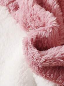 SHEIN Baby Girl Two Tone Fluffy Peplum Coat - Beige - View 10