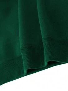 Manfinity Men's Bear Print Hoodie And Sweatpants Set With Drawstring - Dark Green - View 4