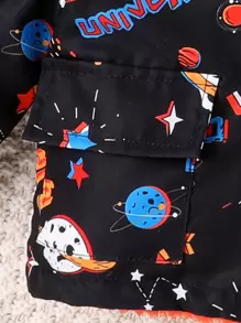 1 szt Stylowy Dziecko Chłopaka Zagęszczony Litera Nadrukowany Bluzy , Jesień Zima - Czarne - Zobacz 5