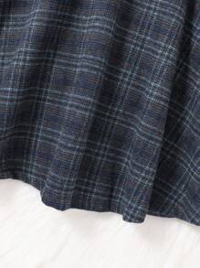 Tween Girl Plaid Print Dress & Jacket & Hat