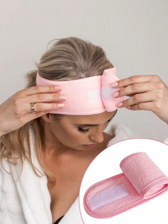 Pink Hook And Loop Exercise Yoga Makeup Headband, Running And Sports With Double Layer Beauty Headwrap Absorbent And Non Slip Sweatband Stretch Head Wrap For Bath, Shower, Facial Mask, Yoga,Skincare,Room Decor,Home Decor,Bedroom Decor,Bathroom,Christmas Gifts, Bathroom Decor,Travel,Travel Stuff,Wedding,Christmas Party,Mom Gifts,Home,Room,House Decor,Christmas Gift,Gifts For Mom,Birthday,Pink Room Decor,Living Room Decor,Bedroom,Gifts For Men,Dad Gifts,Mushroom,New Years,Mom,Accessories,Gifts For Dad,Friends,Funny Gift,Skincare Headband,Beauty,Skin Care Products,Spa,Self Care,Skin Care Tools,Face Care,Esthetician Supplies,Skin,Face Wash,Facial