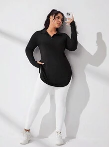 Easithlete 大码长款运动长袖运动衫