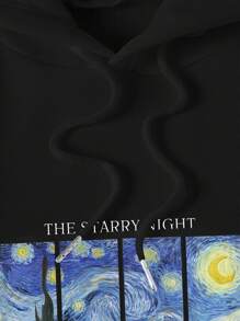 SHEIN LUNE Slogan In Hoodie - màu đen - Xem 5