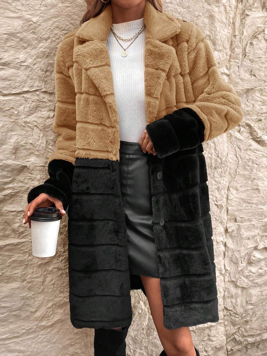 SHEIN Clasi Hai âm Cổ áo 	
Fuzzy áo - Nhiều màu - Xem 1
