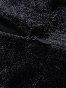 SHEIN ICON Große Größe Kleid mit fusselig Manschette, eckigem Ausschnitt, Samt