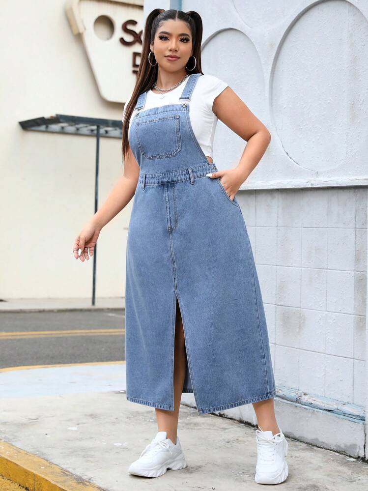 shein denim dress Denim called it wanted to remind everyone whos really timeless. ,  This jean dress understood the assignment, and now Im out here acting like  every sidewalk is a runway. , Dress: @shein, Happy