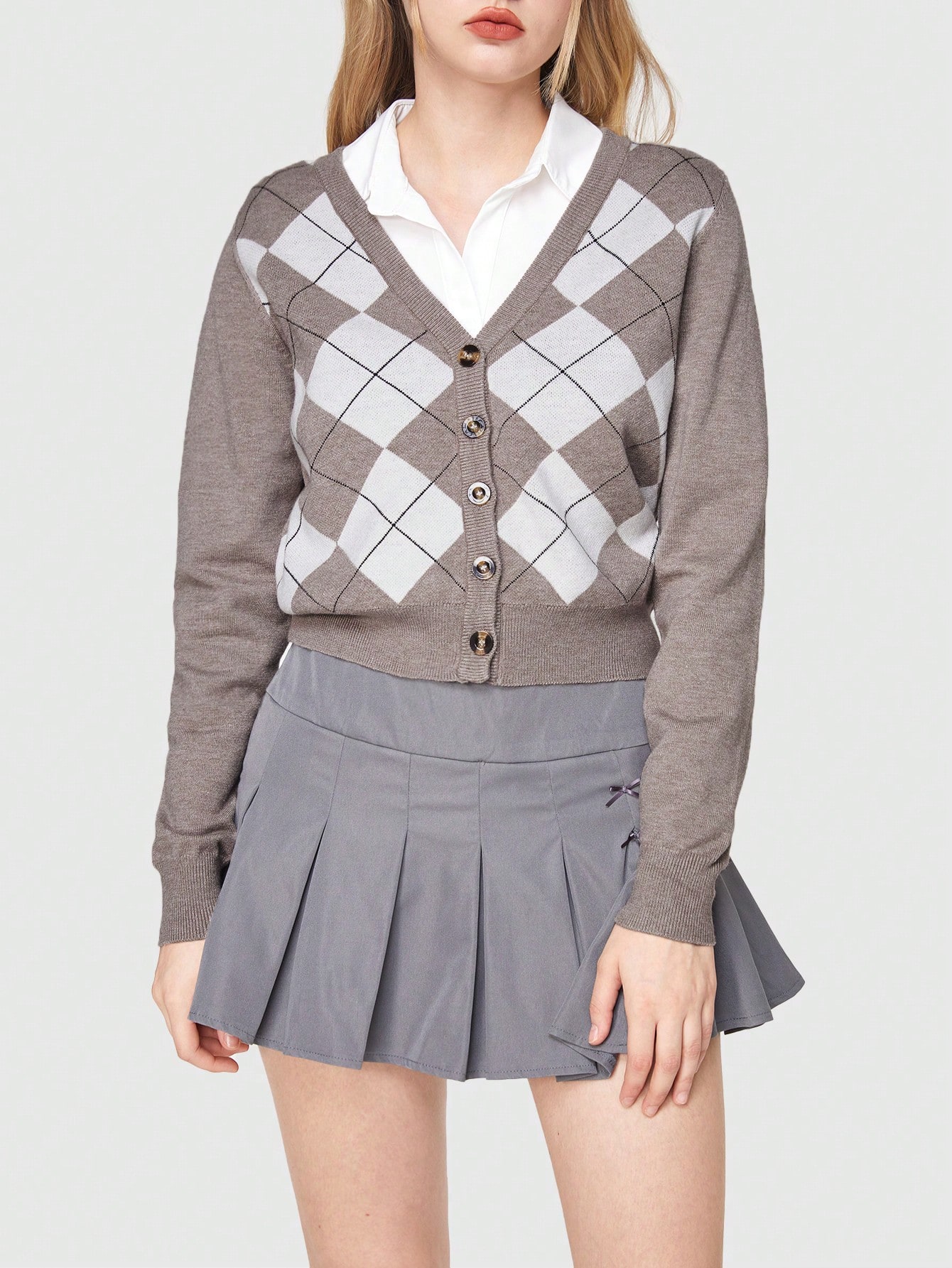 トップス GAULTIER Diamond Plaid Knitted Cardigan 90s Jean Paul Gaultier Knit Zip up Cardigan With Matching