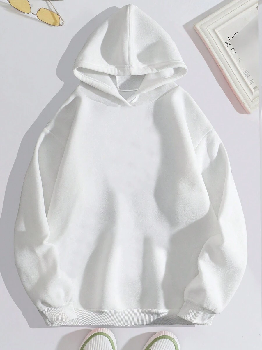 Thiếu niên Cô gái Áo nỉ có mũ Với In Trái tim - trắng - Xem 1