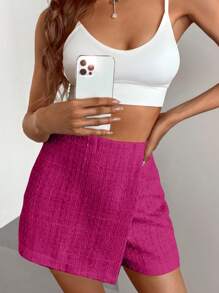 Aveloria Women's Asymmetric Hem Shorts - Hot Pink - View 1