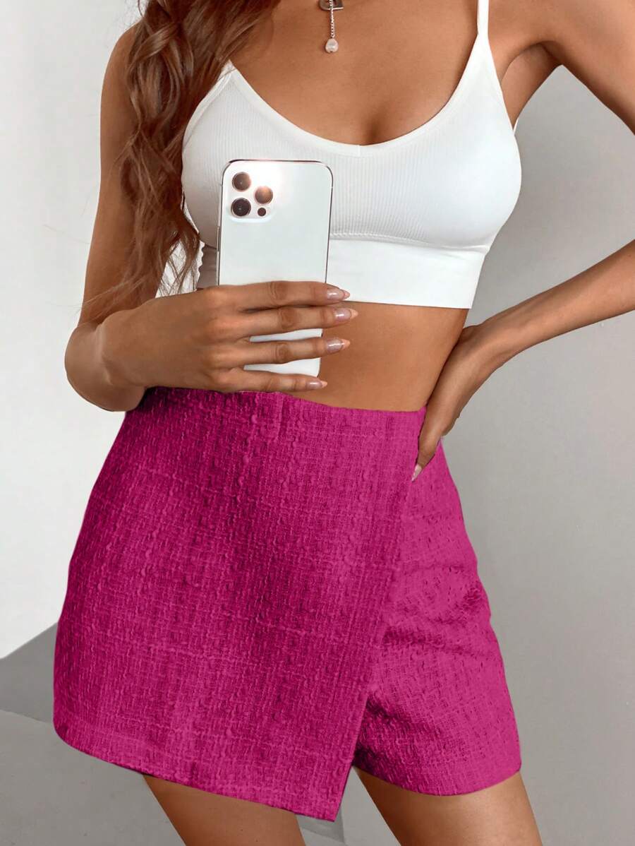 Aveloria Women's Asymmetric Hem Shorts - Hot Pink - View 1