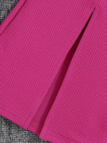 Tween Girls' Sweet & Cool Knitted Halter Top With Solid Color Long Pants For Daily Wear - Hot Pink - View 3