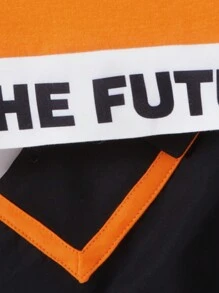 Em bé Con trai Lá thư Vá lại áo có mũ Áo len Và Quần Bộ - trái cam - Xem 5