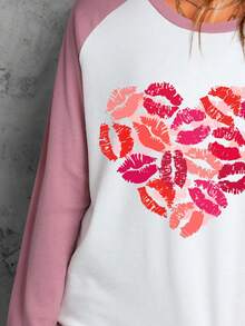 Dấu môi Tay Raglan Áo nỉ - Nhiều màu - Xem 3