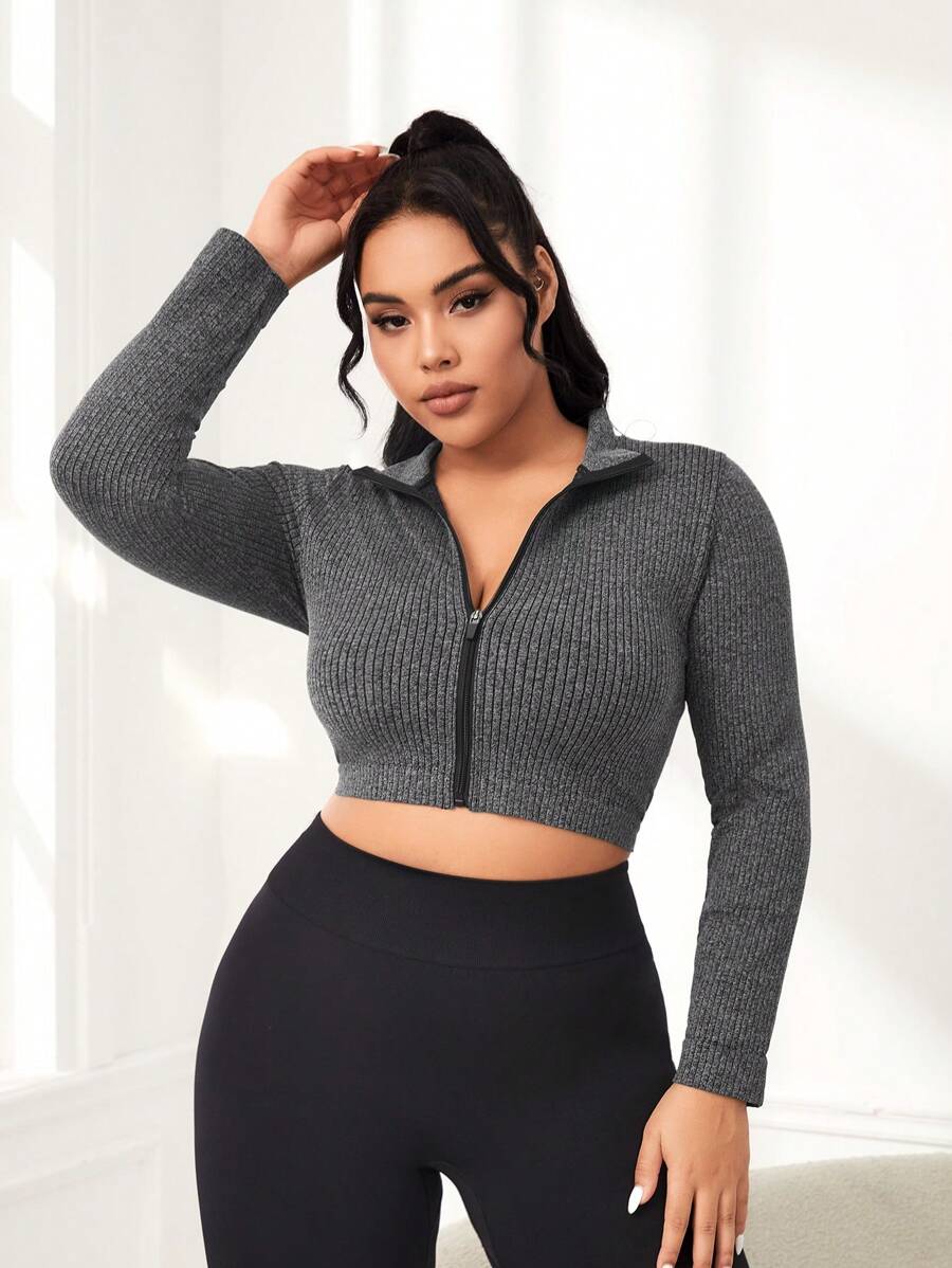 Street Sport Plus Size Sports Slim Fit Jacket SHEIN USA