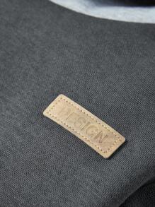 Cozy Pixies 2入組寶寶男孩彩色拼接連帽運動衫 - 深灰色 - 查看 5