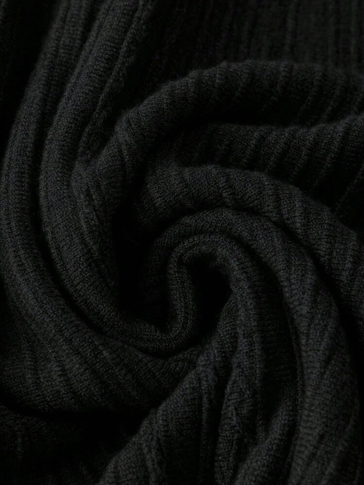 Plus Size Solid Color Sweater Skirt, For Winter Fall