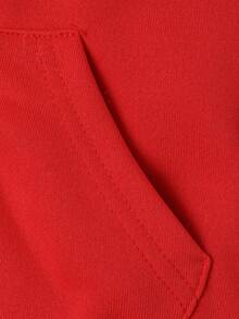 Infant Girls' Sporty Red Letter Printed Tracksuit For Autumn - Red - View 7